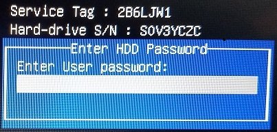 dell enter hdd password