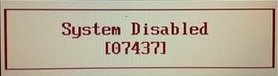 hp system disabled 5 digits