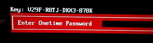 sony Enter OneTime Password