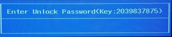 Enter Unlock Password Key (Acer)