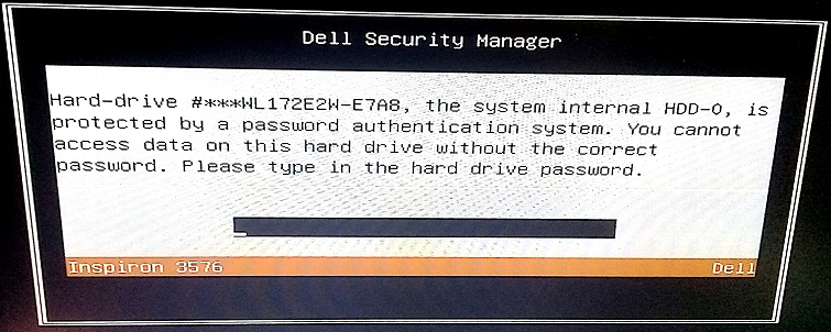 dell E7A8 HDD master password