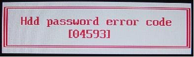 HP HDD Password error code